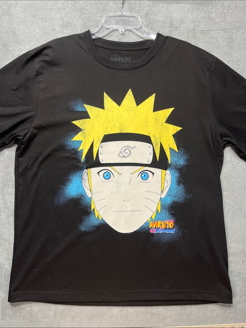 Naruto Shippuden Face Graphic Anime Tee Black Adult Large NWOT